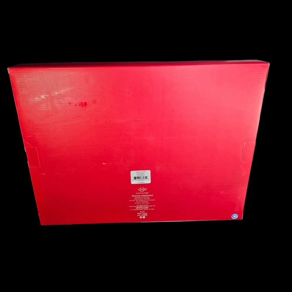 Lenox Winter Greetings Platter Oblong Serving‎ Cardinal Xmas Catherine McClung